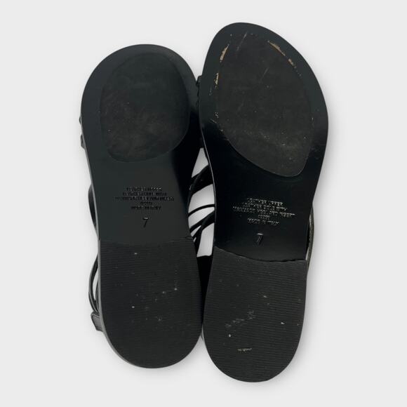 Garnet Hill Giselle Italian Strappy Gladiators Black Leather Size 7 - Picture 10 of 10